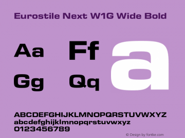 Eurostile Next W1G Wide Bold Version 1.00图片样张