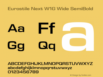 Eurostile Next W1G Wide SmBd Version 1.00图片样张