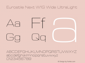 Eurostile Next W1G Wide UltraLt Version 1.00图片样张