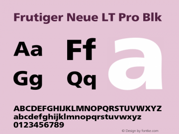 Frutiger Neue LT Pro Blk Version 2.300图片样张