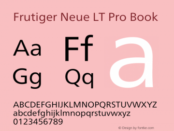 Frutiger Neue LT Pro Book Version 1.00图片样张