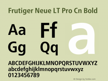 Frutiger Neue LT Pro Cn Bd Version 2.300图片样张