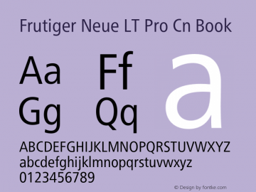 Frutiger Neue LT Pro Cn Bk Version 2.300图片样张