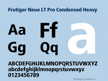 Frutiger Neue LT Pro Cn Regular Bold Version 1.00图片样张