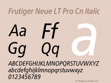 Frutiger Neue LT Pro Cn It Version 2.300图片样张