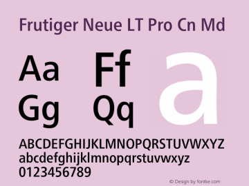 Frutiger Neue LT Pro Cn Md Version 2.300图片样张