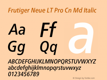 Frutiger Neue LT Pro Cn Md It Version 2.300图片样张