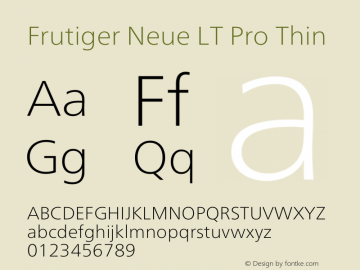 Frutiger Neue LT Pro Thin Version 1.00图片样张