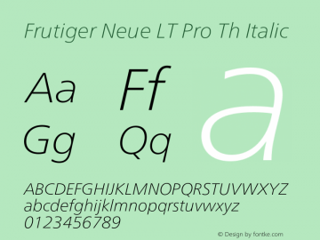 Frutiger Neue LT Pro Th It Version 2.200图片样张