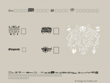 Black Metal Logos Dingbats Version 1.00 June 26, 2006, initial release图片样张