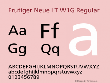 FrutigerNeueLTW1G-Regular Version 2.30图片样张