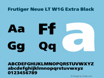 Frutiger Neue LT W1G XBlack Version 1.20图片样张