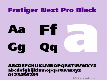 FrutigerNextPro-Black Version 1.00; 2007图片样张