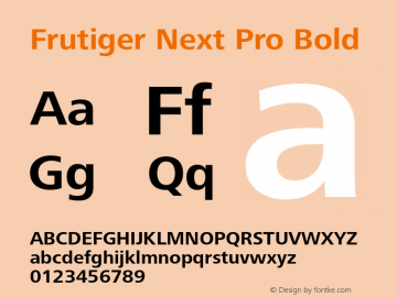 FrutigerNextPro-Bold Version 1.00; 2007图片样张