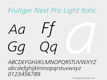 FrutigerNextPro-LightIta Version 1.00; 2007图片样张