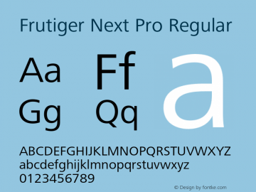 FrutigerNextPro-Regular Version 1.00; 2007图片样张