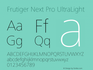 FrutigerNextPro-UltraLt Version 1.00; 2007图片样张