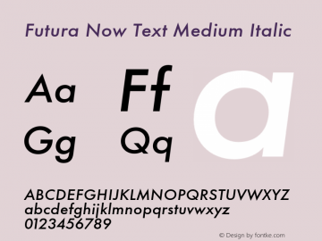 Futura Now Text Md It Version 1.01图片样张