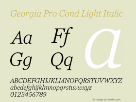 Georgia Pro Cond Light Italic Version 6.02图片样张