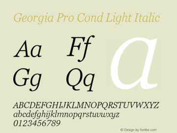 Georgia Pro Cond Light Italic Version 6.02图片样张