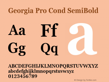 Georgia Pro Cond SemiBold Version 6.02图片样张