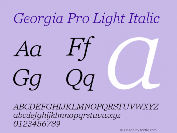 Georgia Pro Light Italic Version 6.02图片样张