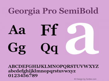 Georgia Pro SemiBold Version 6.02图片样张