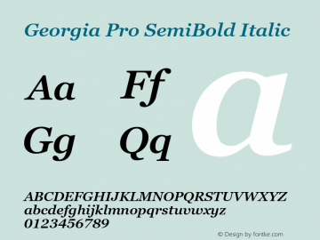 Georgia Pro SemiBold Italic Version 6.02图片样张