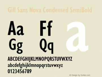 Gill Sans Nova Cn SemiBold Version 1.00图片样张