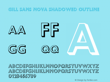 Gill Sans Nova Shadowed Outline Version 1.00图片样张