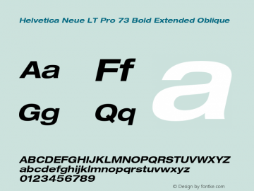 HelveticaNeueLT Pro 53 Ex Bold Italic Version 2.000 Build 1000图片样张