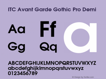 ITC Avant Garde Pro Bk Bold Version 1.00 Build 1000图片样张