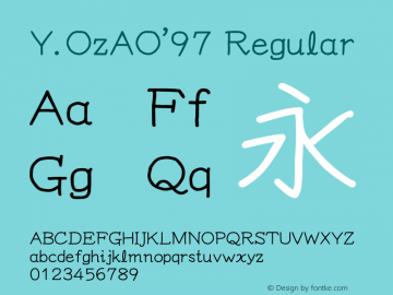 Y.OzAO'97 Regular Version 10.21 Font Sample