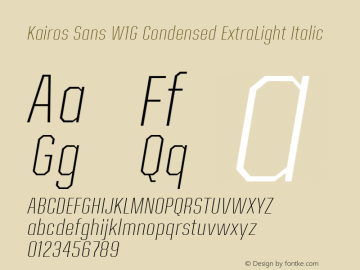 Kairos Sans W1G Cn ExtraLt It Version 1.00图片样张