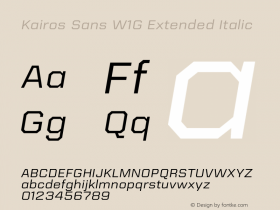 Kairos Sans W1G Ext Italic Version 1.00图片样张