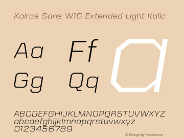 Kairos Sans W1G Ext Light It Version 1.00图片样张