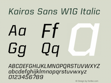 Kairos Sans W1G Italic Version 1.00图片样张