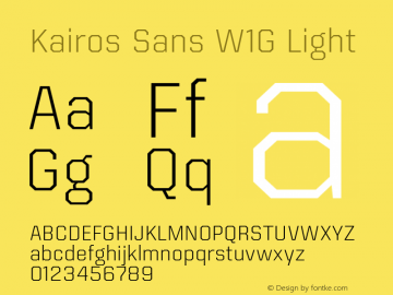 Kairos Sans W1G Light Version 1.00图片样张