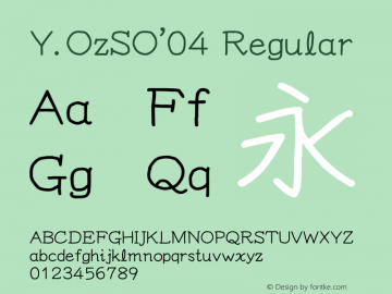 Y.OzSO'04 Regular Version 10.21 Font Sample