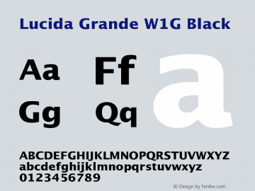 Lucida Grande W1G Black Version 1.00图片样张