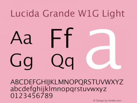 Lucida Grande W1G Light Version 1.00图片样张