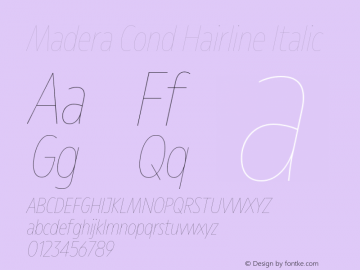 Madera Cond Hairline Italic Version 2.01图片样张