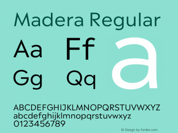 Madera Regular Version 2.01图片样张