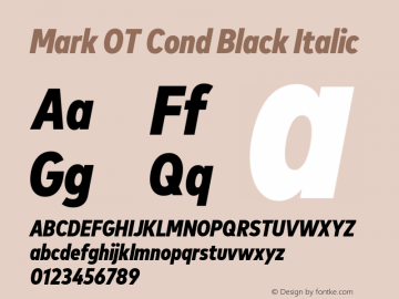 Mark OT Cond Black Italic Version 7.60图片样张