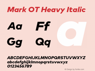Mark OT Heavy Italic Version 7.60图片样张