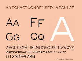 EyechartCondensed Regular Macromedia Fontographer 4.1.5 5/18/98 Font Sample