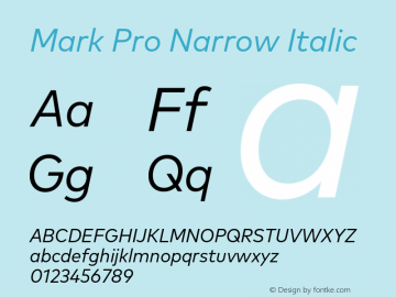 Mark Pro Narrow Italic Version 7.60图片样张