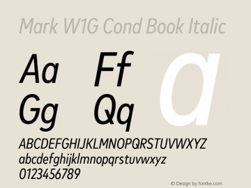 Mark W1G Cond Book Italic Version 1.00, build 9, g2.6.4 b1272, s3图片样张