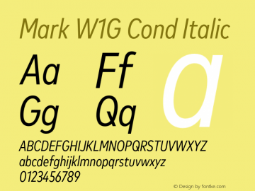 Mark W1G Cond Italic Version 1.00, build 9, g2.6.4 b1272, s3图片样张