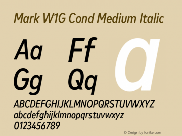 Mark W1G Cond Medium Italic Version 1.00, build 9, g2.6.4 b1272, s3图片样张
